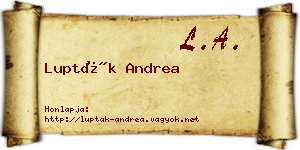 Lupták Andrea névjegykártya